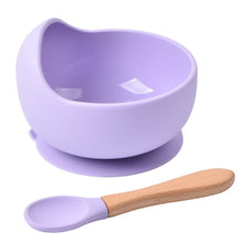 Load image into Gallery viewer, Silicone Suction Bowl and Wooden Spoon