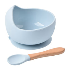 Load image into Gallery viewer, Silicone Suction Bowl and Wooden Spoon