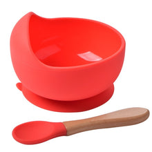 Load image into Gallery viewer, Silicone Suction Bowl and Wooden Spoon