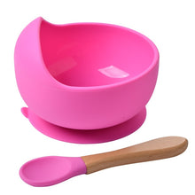 Load image into Gallery viewer, Silicone Suction Bowl and Wooden Spoon