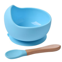 Load image into Gallery viewer, Silicone Suction Bowl and Wooden Spoon