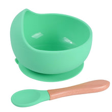 Load image into Gallery viewer, Silicone Suction Bowl and Wooden Spoon