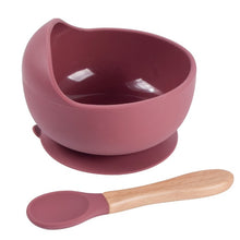 Load image into Gallery viewer, Silicone Suction Bowl and Wooden Spoon