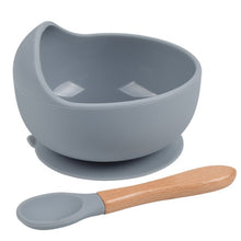 Load image into Gallery viewer, Silicone Suction Bowl and Wooden Spoon