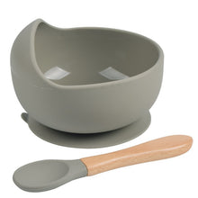 Load image into Gallery viewer, Silicone Suction Bowl and Wooden Spoon