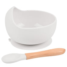 Load image into Gallery viewer, Silicone Suction Bowl and Wooden Spoon