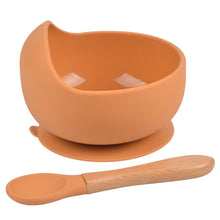 Load image into Gallery viewer, Silicone Suction Bowl and Wooden Spoon