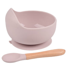 Load image into Gallery viewer, Silicone Suction Bowl and Wooden Spoon