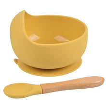 Load image into Gallery viewer, Silicone Suction Bowl and Wooden Spoon